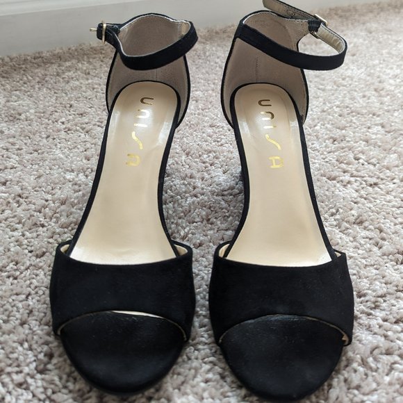 Unisa Black Suede Wedge Women Sz 7.5 M - Picture 8 of 15